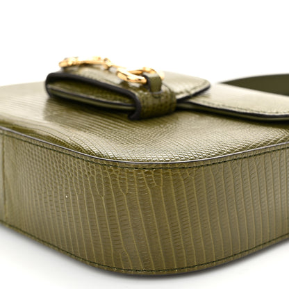 Gucci Lizard Web Mini Horsebit 1955 Shoulder Bag Green 11 of 11