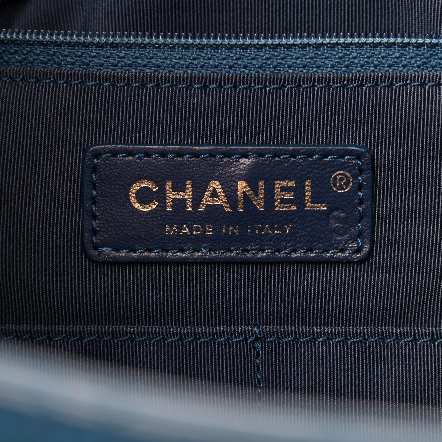 Lambskin Quilted Drawstring Bag Blue