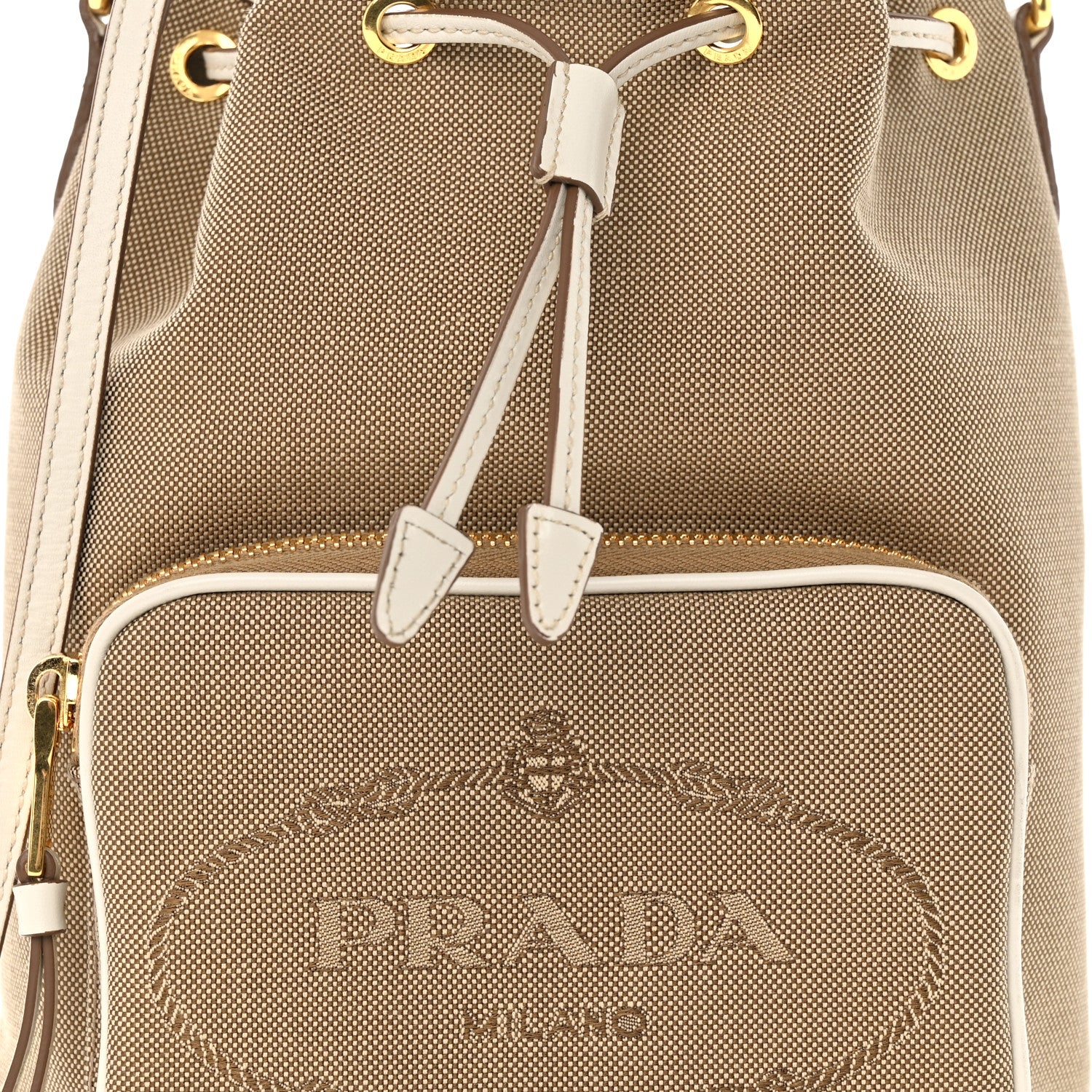 Prada Jacquard Logo Mini Bucket Crossbody Bag Corda Talco 8 of 14