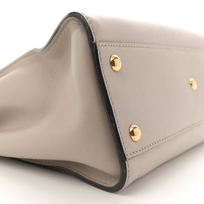 Fendi Vitello Seta Shiny Nappa Medium Peekaboo Iconic Satchel Grigio Polvere Bois de Rose 10 of 18