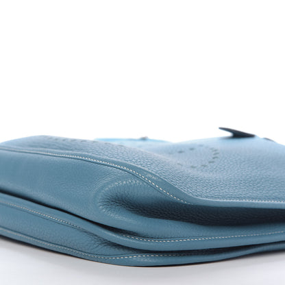 Hermes Taurillon Clemence Evelyne III GM Blue Jean 7 of 8