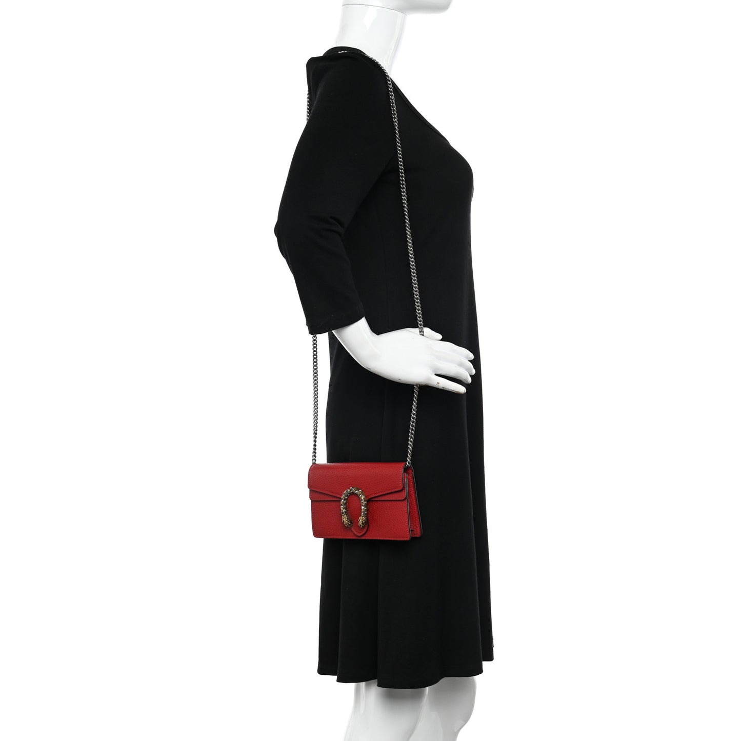 Calfskin Super Mini Dionysus Shoulder Bag Hibiscus Red