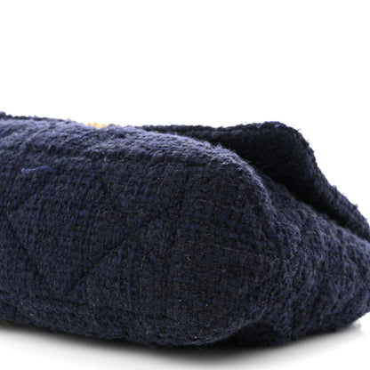Chanel Tweed Quilted Maxi Chanel 19 Flap Navy 10 of 11