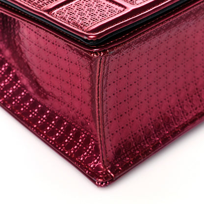 Christian Dior Metallic Patent Micro-Cannage Medium Diorama Flap Bag Red 8 of 10