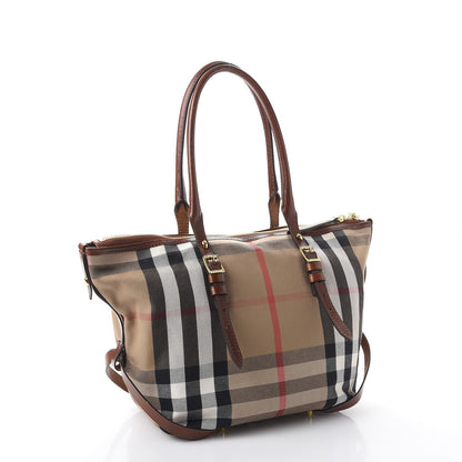 Burberry Canvas House Check Shoulder Bag Saddle Brown 3 of 13