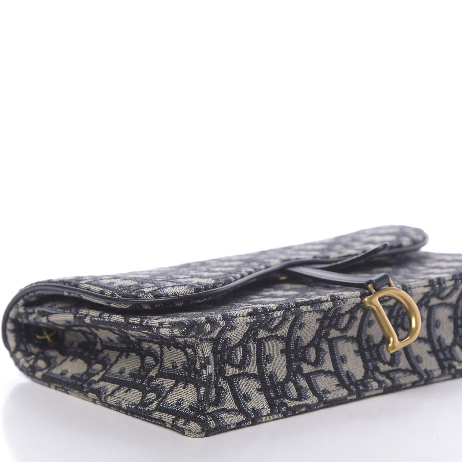 Christian Dior Oblique Saddle Chain Pouch Blue 7 of 9