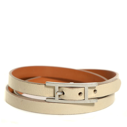 Hermes Swift Hapi 3MM Triple Tour Wrap Bracelet Small Craie 1 of 9