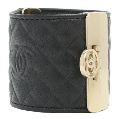 Chanel Calfskin Quilted CC Wide Cuff M Black 1 of 7