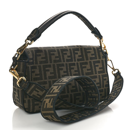Fendi Fabric Jacquard FF 1974 Medium Baguette Tobacco Moro Black 2 of 9