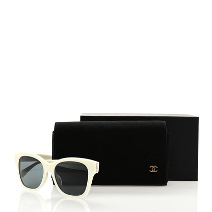 Chanel Acetate Polarized Pearl CC Square Sunglasses 5482-H-A White White 8 of 8