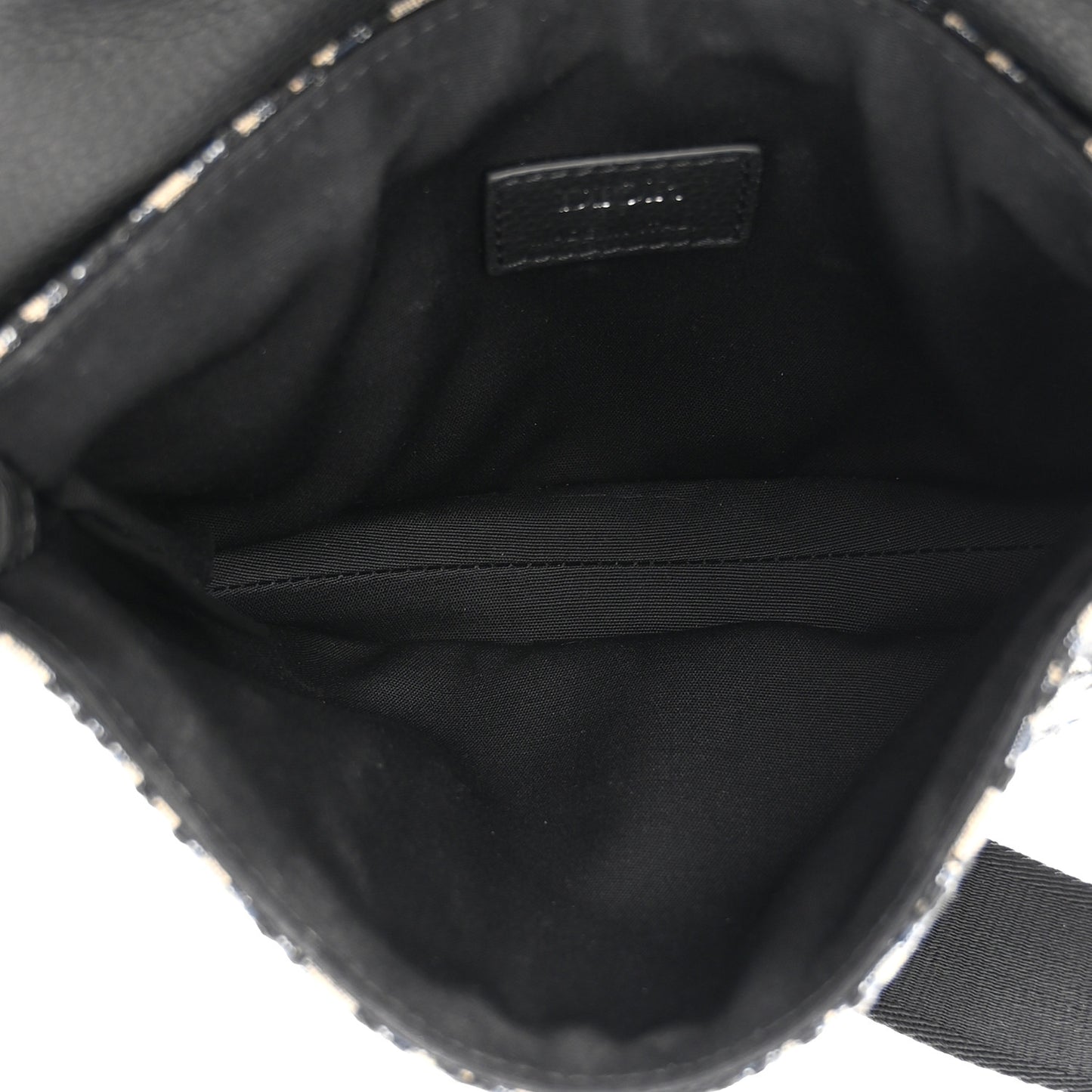 Oblique Saddle Messenger Pouch Beige Black