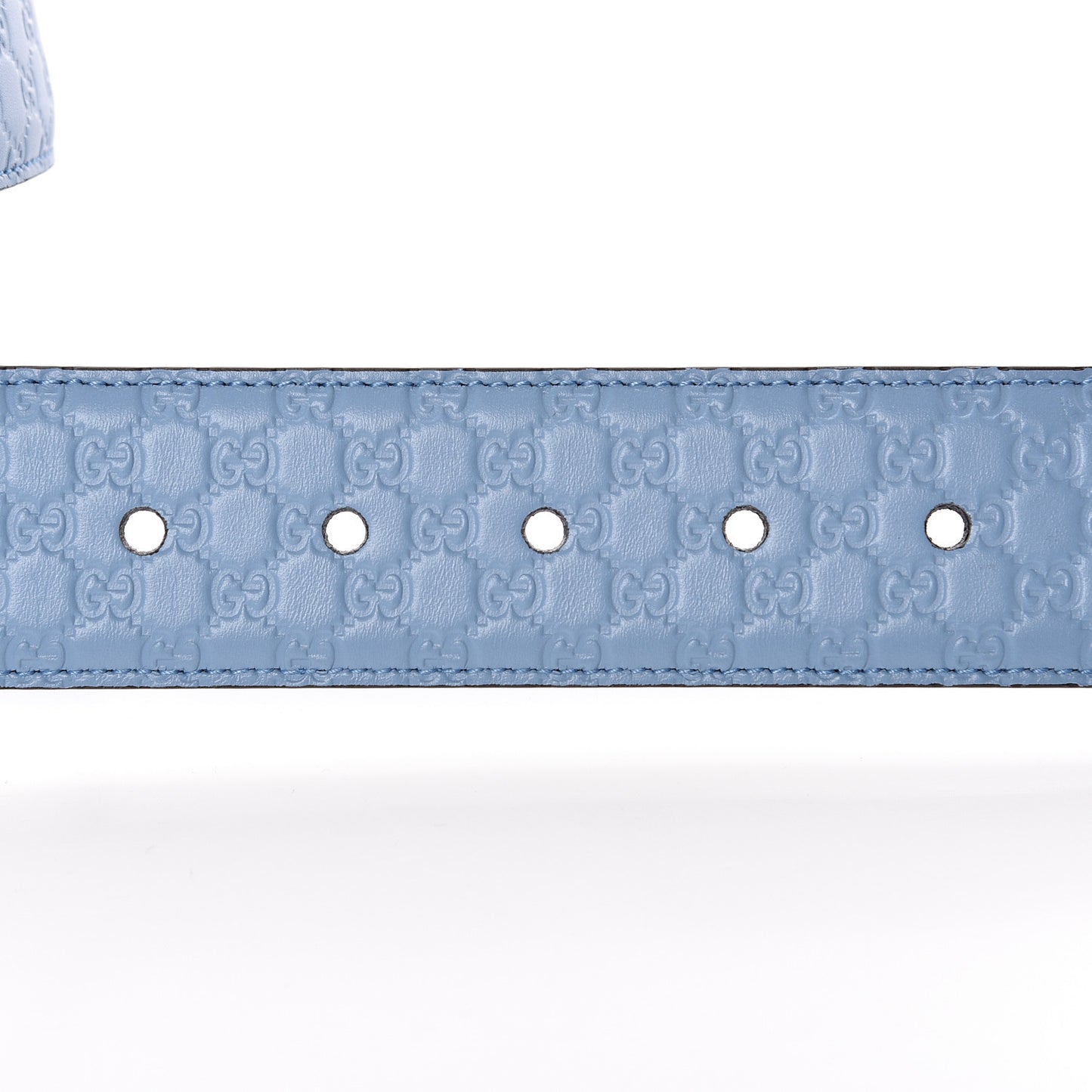 Soft Microguccissima Margaux Calfskin Belt 90 36 Mineral Blue
