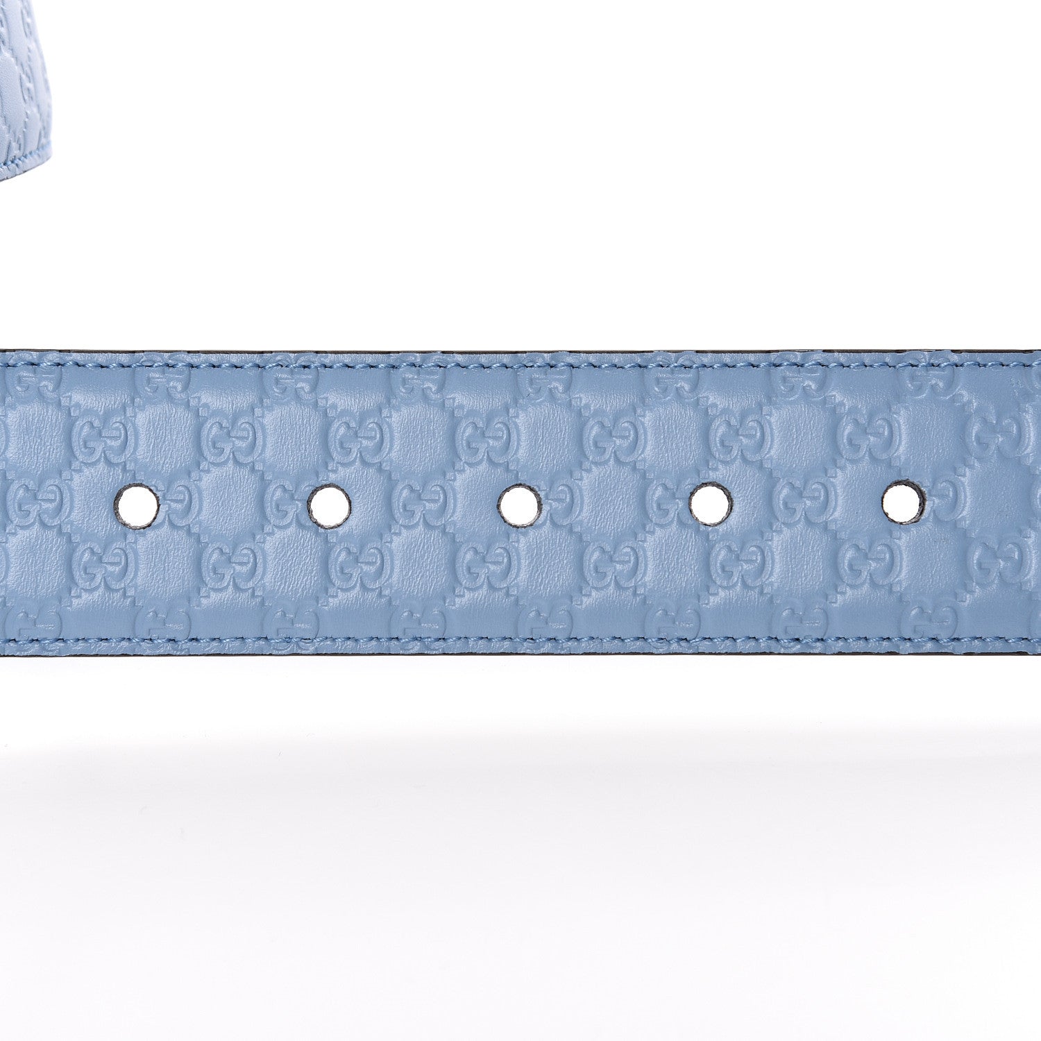 Gucci Soft Microguccissima Margaux Calfskin Belt 90 36 Mineral Blue 5 of 6