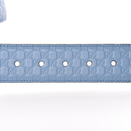 Gucci Soft Microguccissima Margaux Calfskin Belt 90 36 Mineral Blue 5 of 6