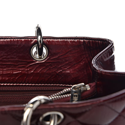 Chanel Patent Quilted Grand Shopping Tote GST Dark Bordeaux 10 of 27