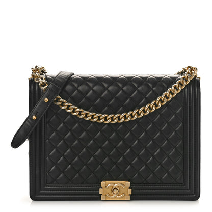 Chanel Lambskin Quilted Large Boy Flap Black 1 of 14