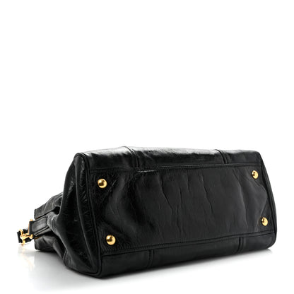 Miu Miu Vitello Shine Top Handle Satchel Black 4 of 11