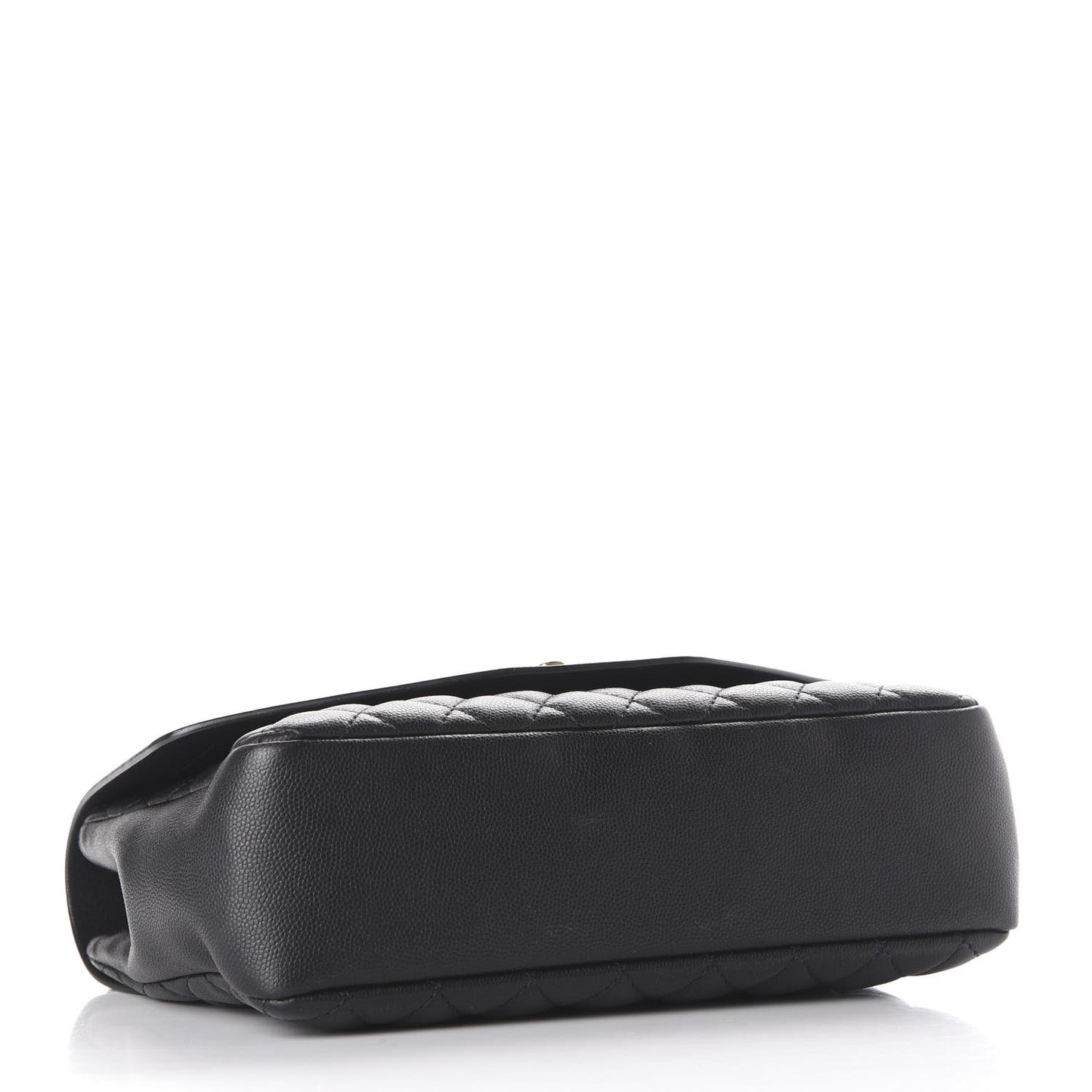 Calfskin Caviar Quilted Flap Black