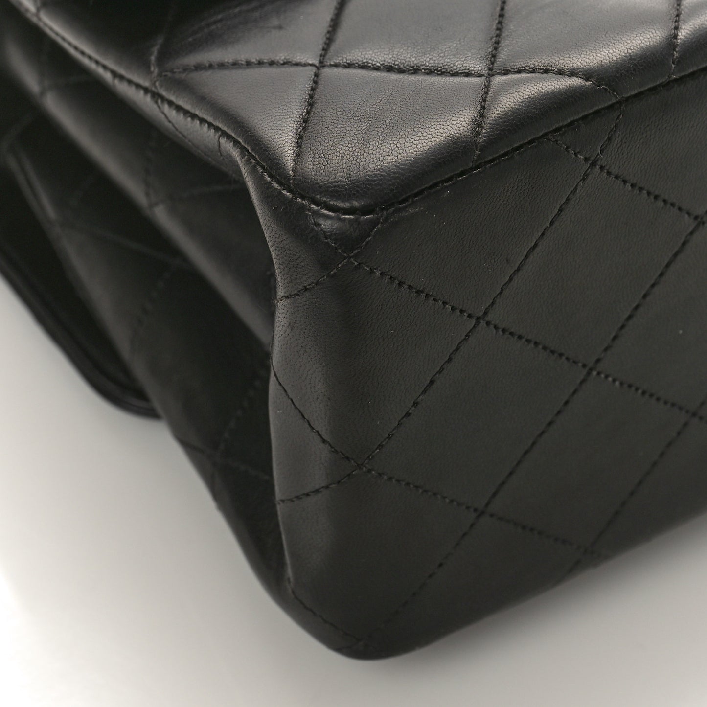 Lambskin Quilted Medium Double Sided Flap Black