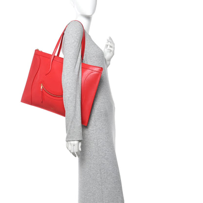 Celine Glossy Calfskin Flat Luggage Shoulder Bag Ultra Red 2 of 10