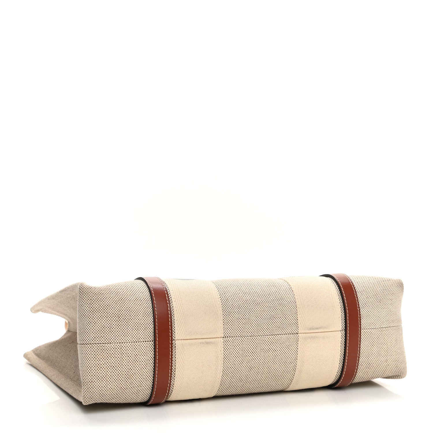 Chloe Cotton Calfskin Medium Woody Ribbon Tote White Brown 3 of 11