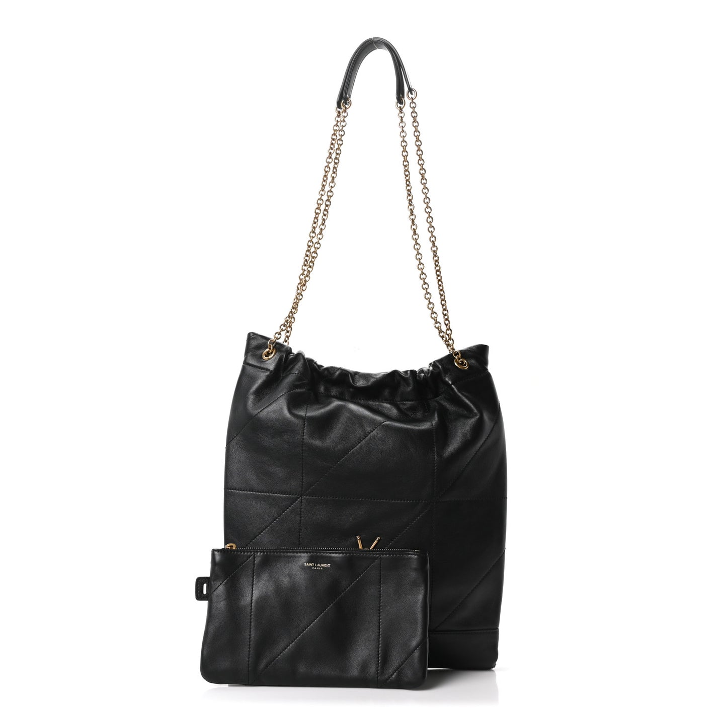 Lambskin Matelasse Monogram Medium Jamie 4.3 Pochon Black