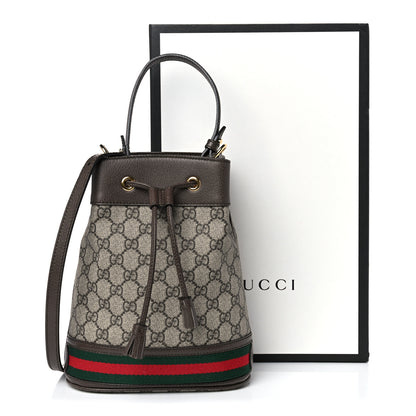 Gucci GG Supreme Monogram Web Small Ophidia Bucket Bag Brown 12 of 12
