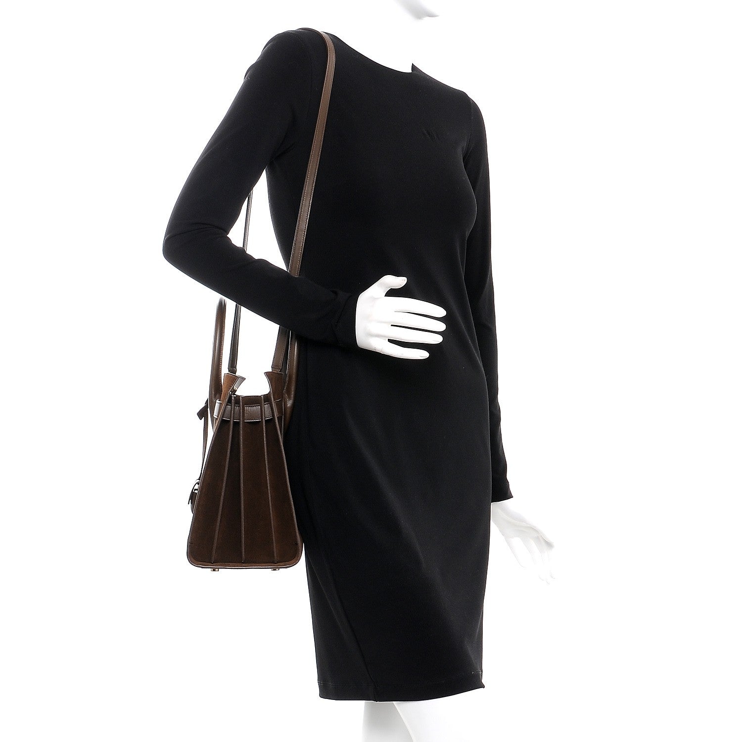 Saint Laurent Suede Calfskin Small Sac De Jour Military Brown 2 of 11