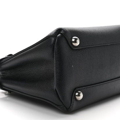 Burberry Derby Calfskin House Check Small Banner Tote Black 7 of 12