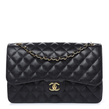Chanel Caviar Quilted Jumbo Double Flap Black 1 of 12