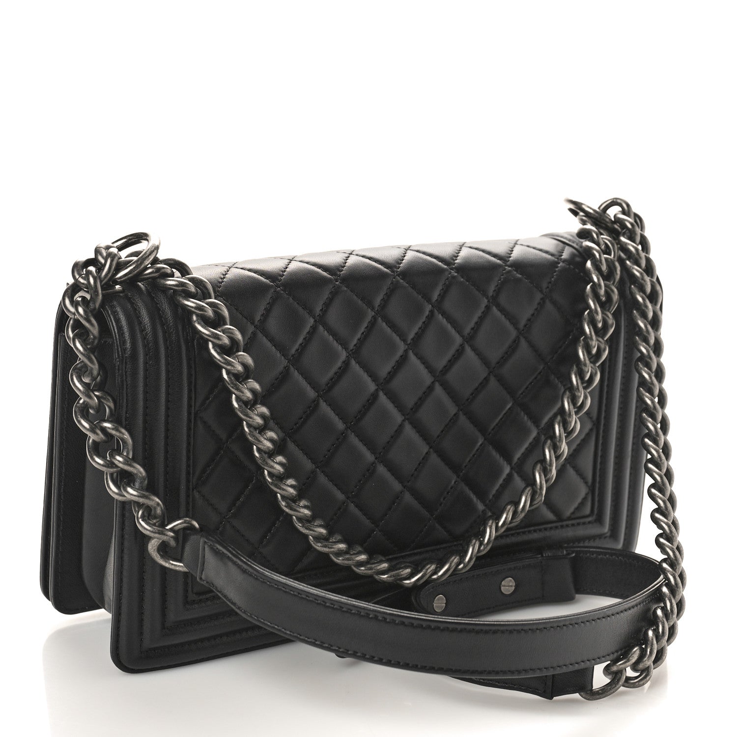 Chanel Lambskin Quilted Medium Boy Flap Black 3 of 10