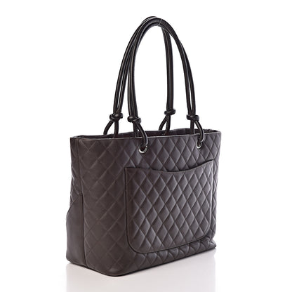Chanel Calfskin Quilted Large Cambon Tote Brown 3 of 10