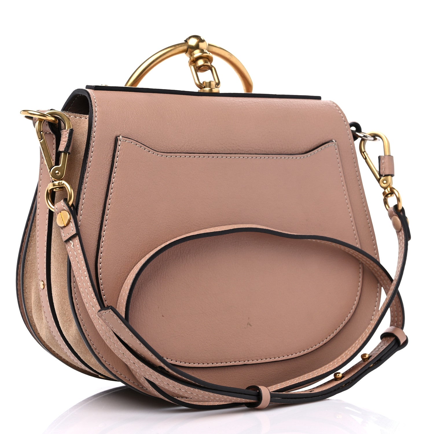 Chloe Calfskin Suede Medium Nile Bracelet Bag Biscotti Beige 3 of 16