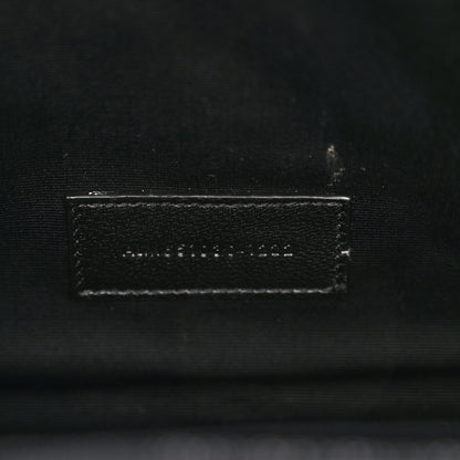 Saint Laurent Grain De Poudre Textured Mixed Matelasse Triquilt Monogram Clutch Black 7 of 8