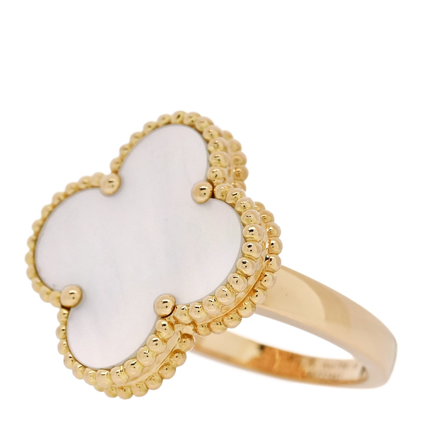 18K Yellow Gold Mother of Pearl Magic Alhambra Ring 52 6
