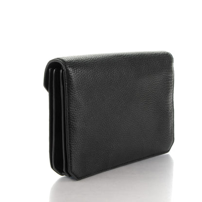 Alexander Wang Soft Pebbled Calfskin Prisma Skeletal Clutch Black Rose Gold Hardware 3 of 7