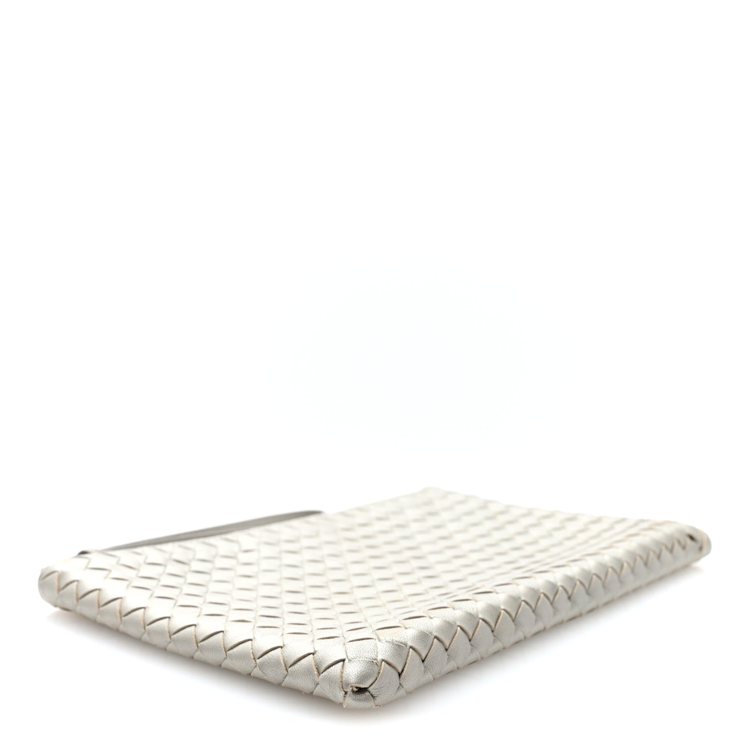 Bottega Veneta Metallic Nappa Intrecciato Zip Pouch Fume 4 of 6