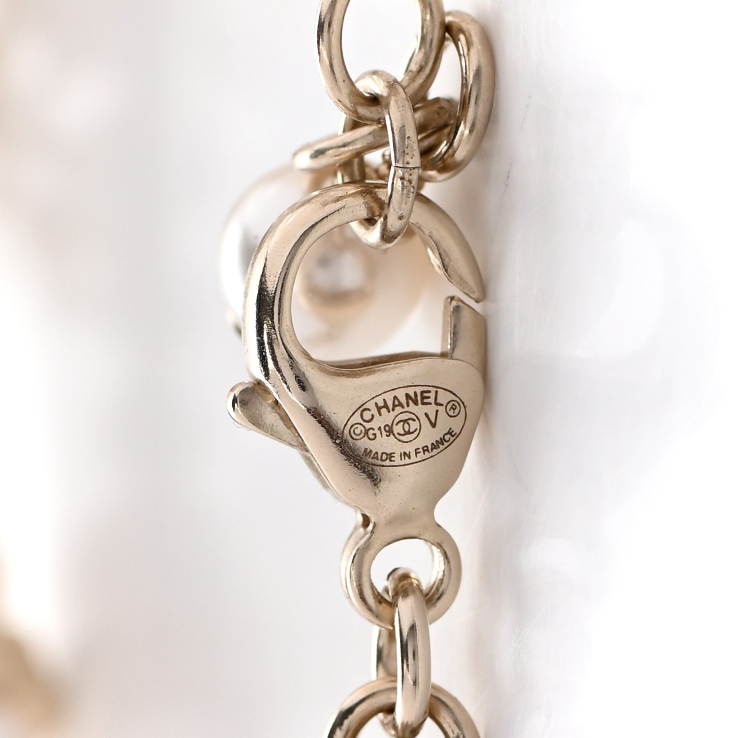 Chanel Crystal Pearl CC Bracelet Gold 5 of 5