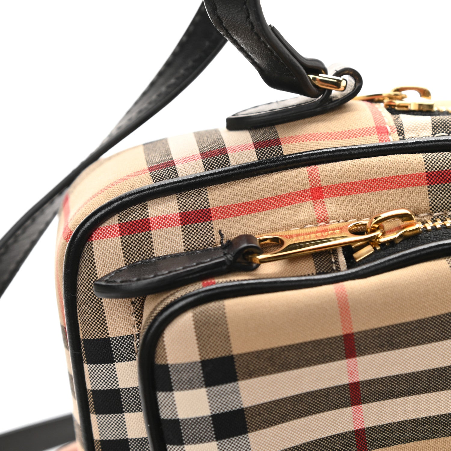 Burberry Calfskin Vintage Check Camera Bag Archive Beige 11 of 12