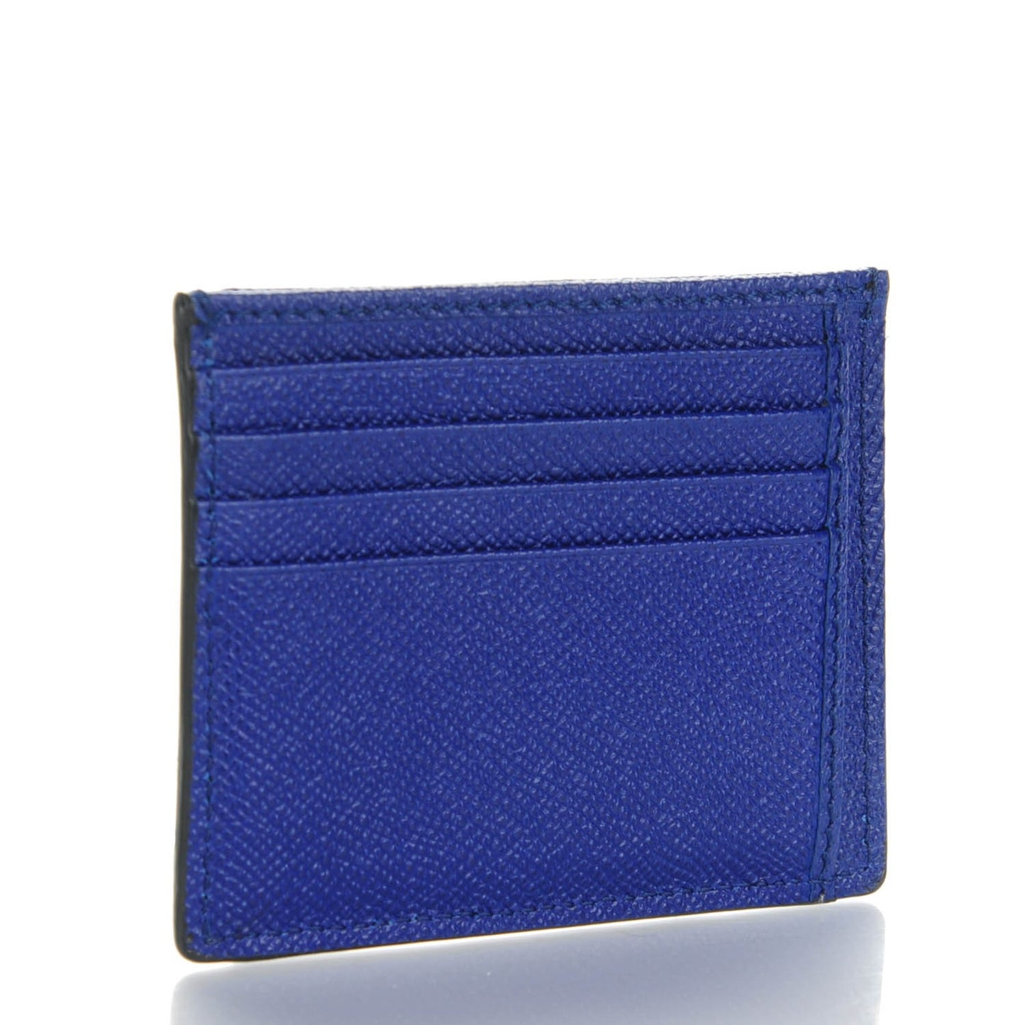 London Grainy Calfskin Bernie Credit Card Case Brillient Blue