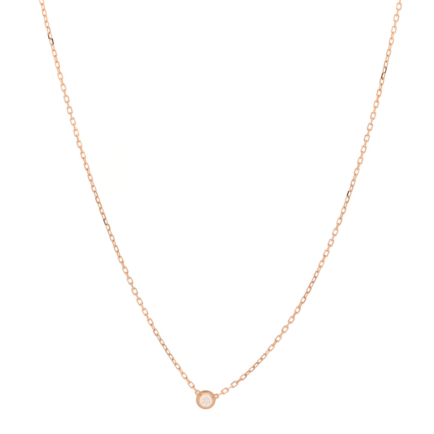 18K Pink Gold Diamond SM D'Amour Pendant Necklace