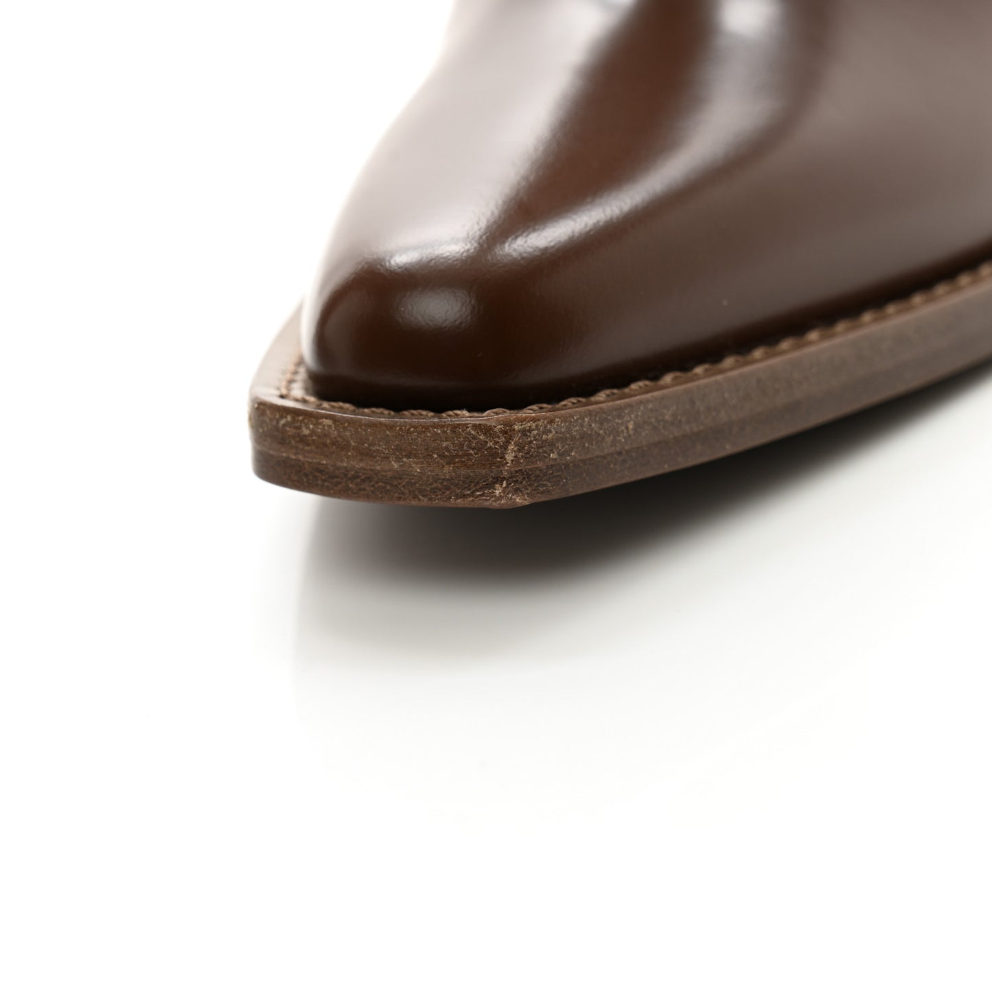 Vitello Abrasivato 110mm Cut Baguette Knee Boots 36 Cuoio