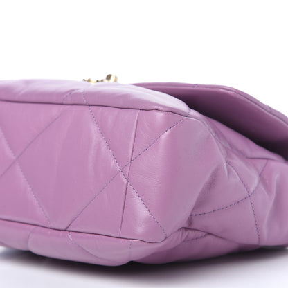 Chanel Goatskin Quilted Large Chanel 19 Flap Purple 7 of 10