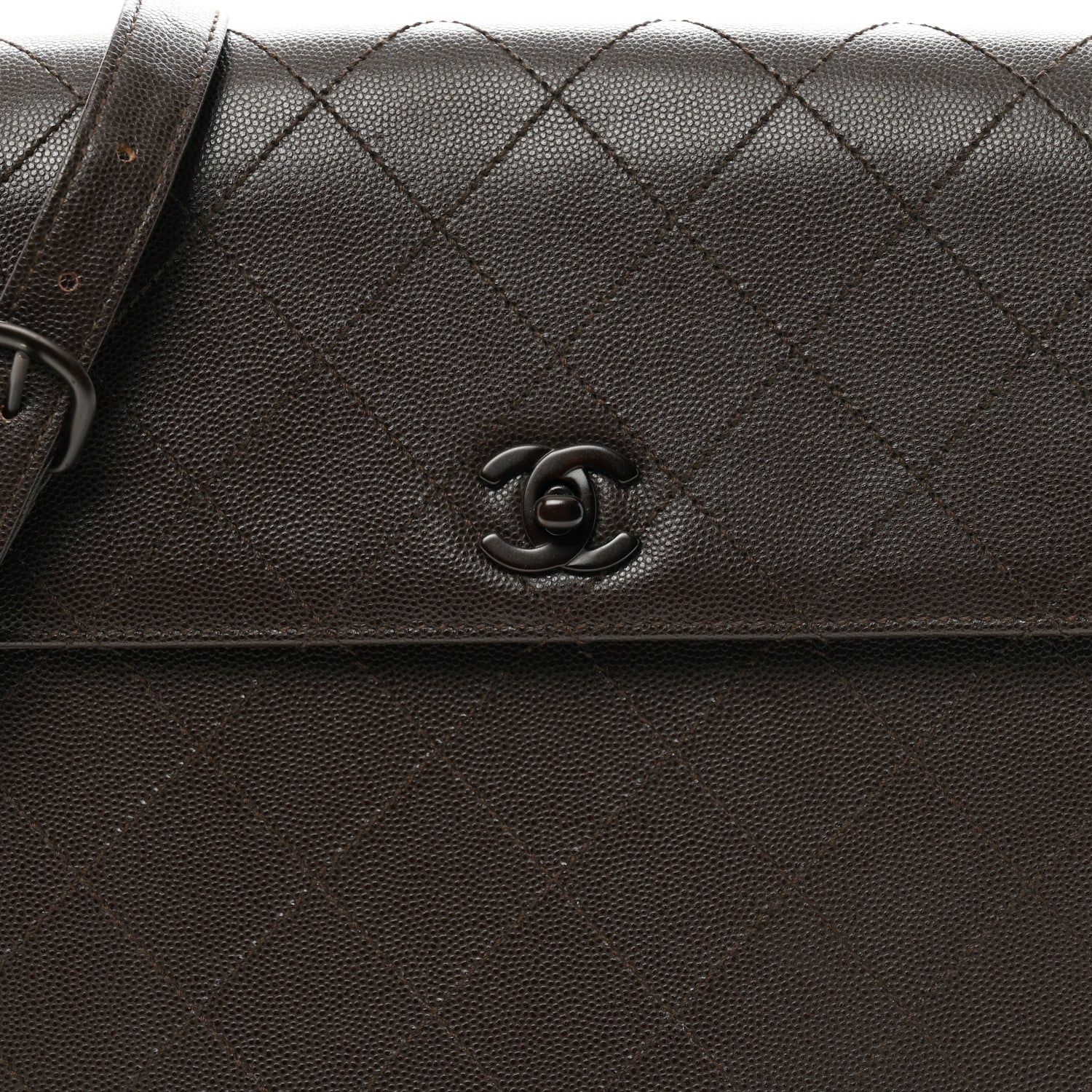 Chanel Caviar Diamond Stitched Flap Shoulder Bag Dark Brown 8 of 13