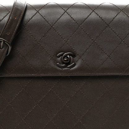 Chanel Caviar Diamond Stitched Flap Shoulder Bag Dark Brown 8 of 13