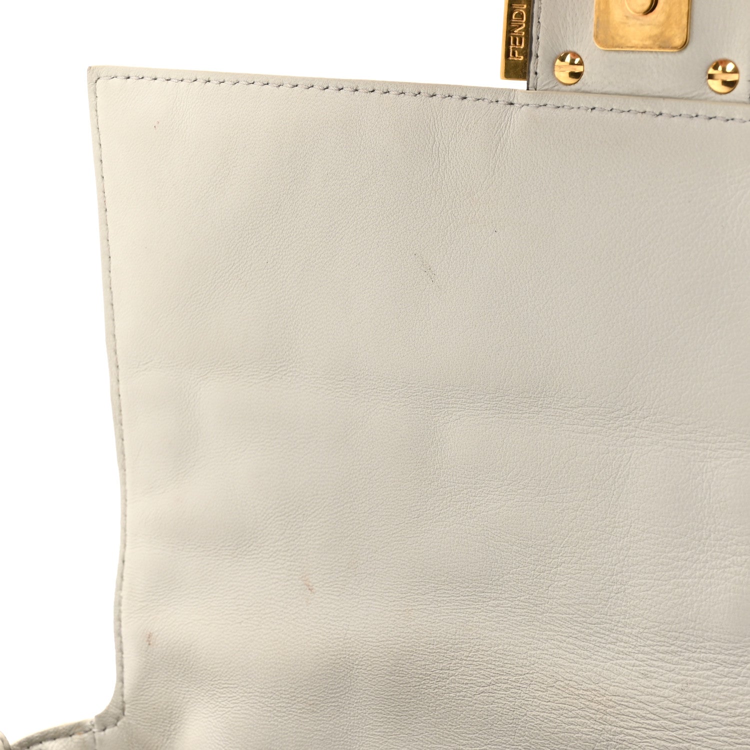 Fendi Nappa FF 1974 Embossed Baguette White 11 of 14