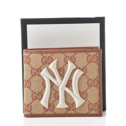Gucci X MLB Monogram NY Yankees Bi-Fold Wallet Beige Ruggine Ivory 9 of 9
