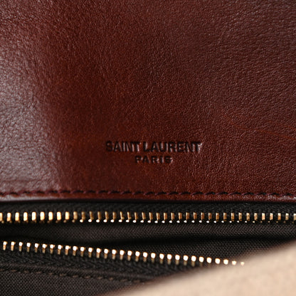 Saint Laurent Cotton Canvas Vintage Calfskin Monogram Medium Niki Chain Satchel Natural Chocolate 7 of 11