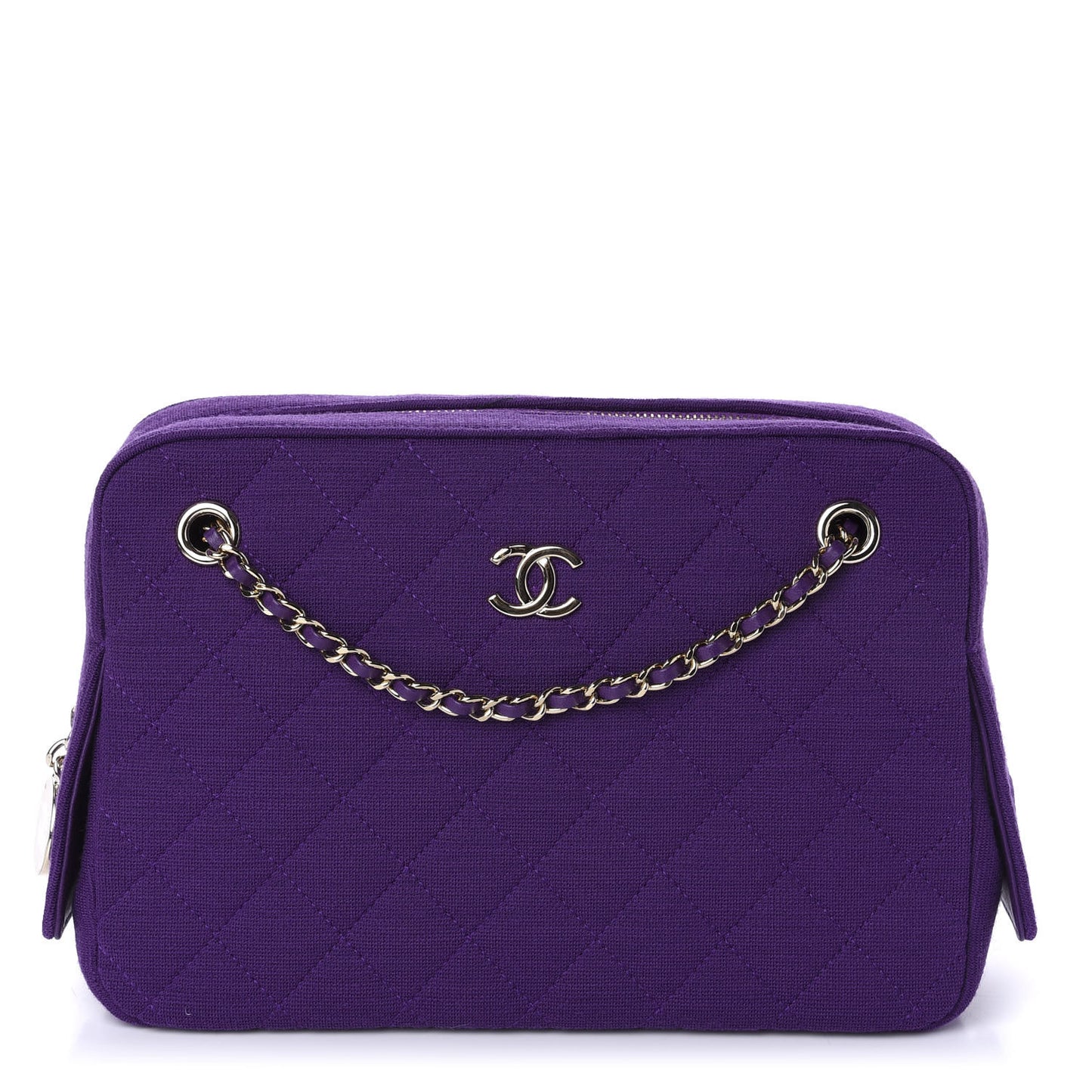 Jersey Quilted Camera Case Purple
