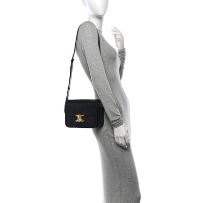 Celine Shiny Calfskin Medium Triomphe Black 2 of 11